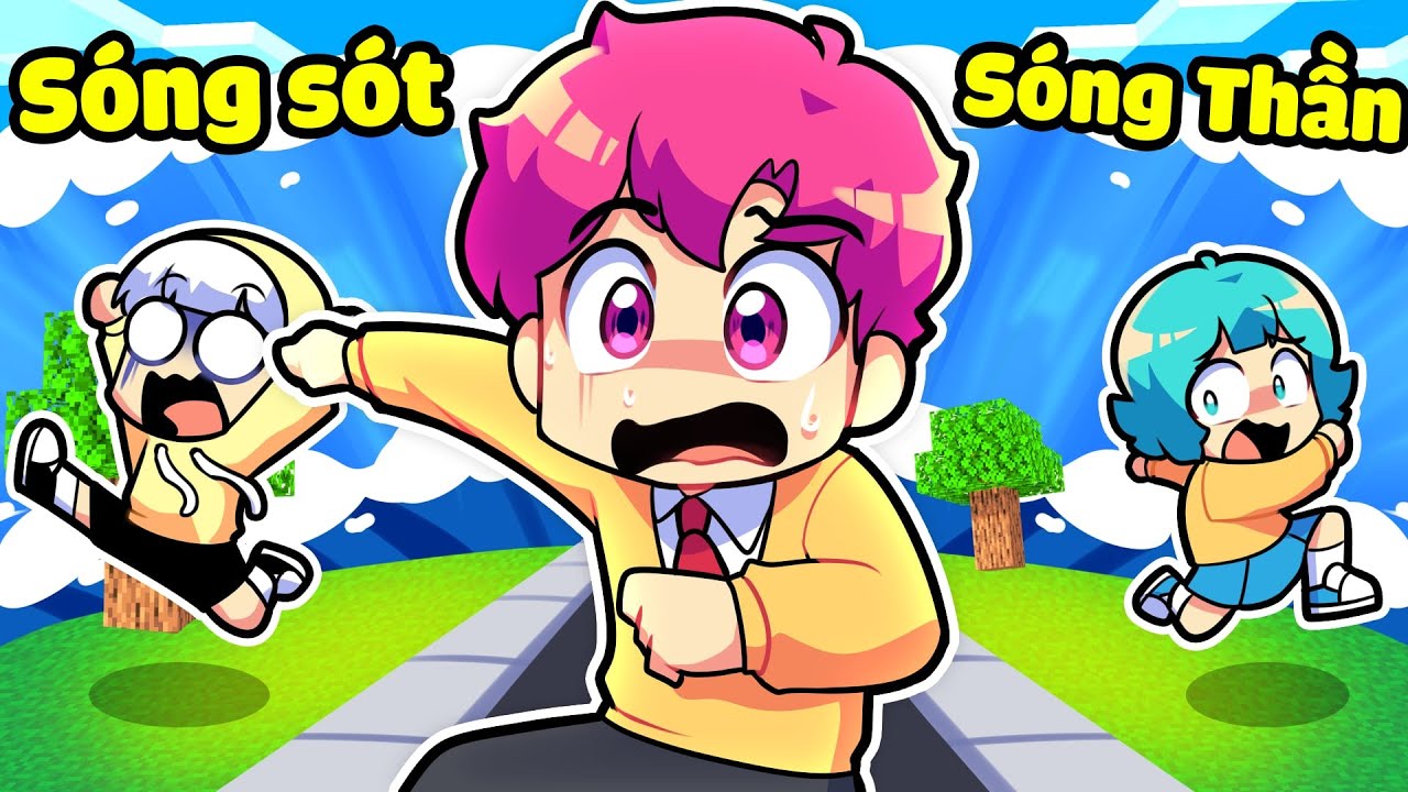 HIHA CÙNG SINH TỐ TEAM THỬ THÁCH SÓNG SÓT KHỎI SÓNG THẦN TRONG MINECRAFT*HIHA SÓNG THẦN 😱🌊