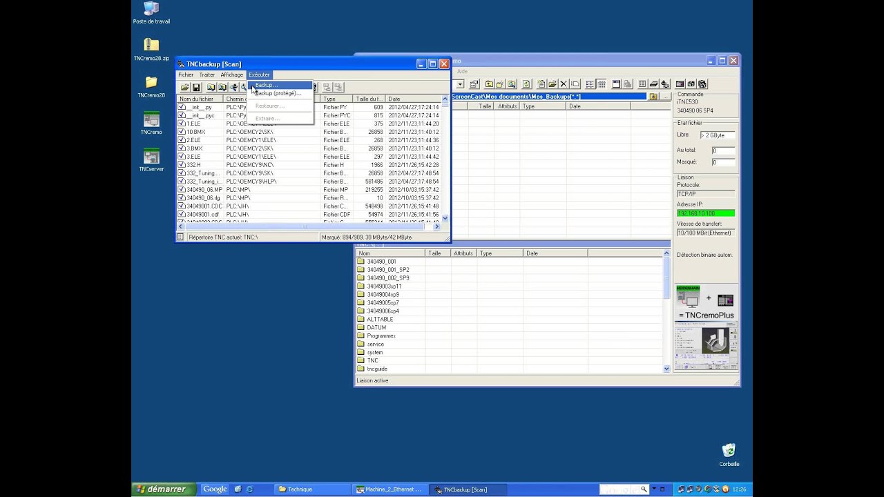 TNCremo Faire un Backup Machine