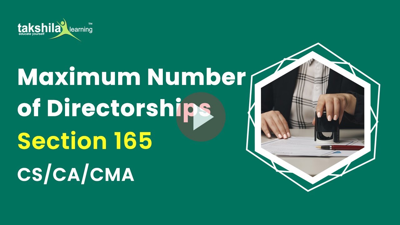 Section 165 : Maximum Number of Directorships | Companies Act 2013 || CA / CS / CMA