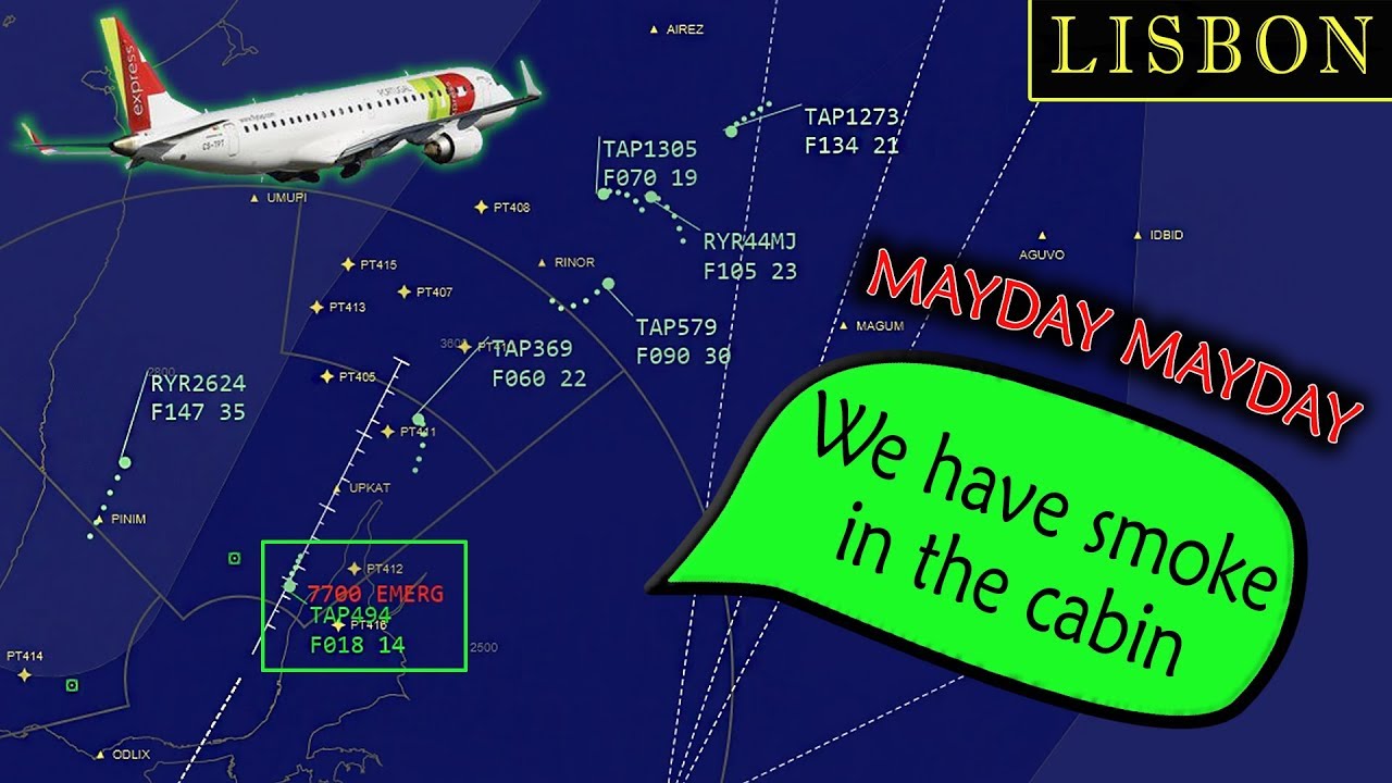 [REAL ATC] Air Portugal E195 returns to Lisbon with Smoke in the cabin!