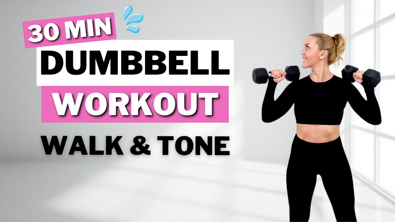 🔥30 Min WALK & TONE Dumbbell Workout🔥Burn Fat & Build Muscle🔥Full Body Dumbbell Workout🔥