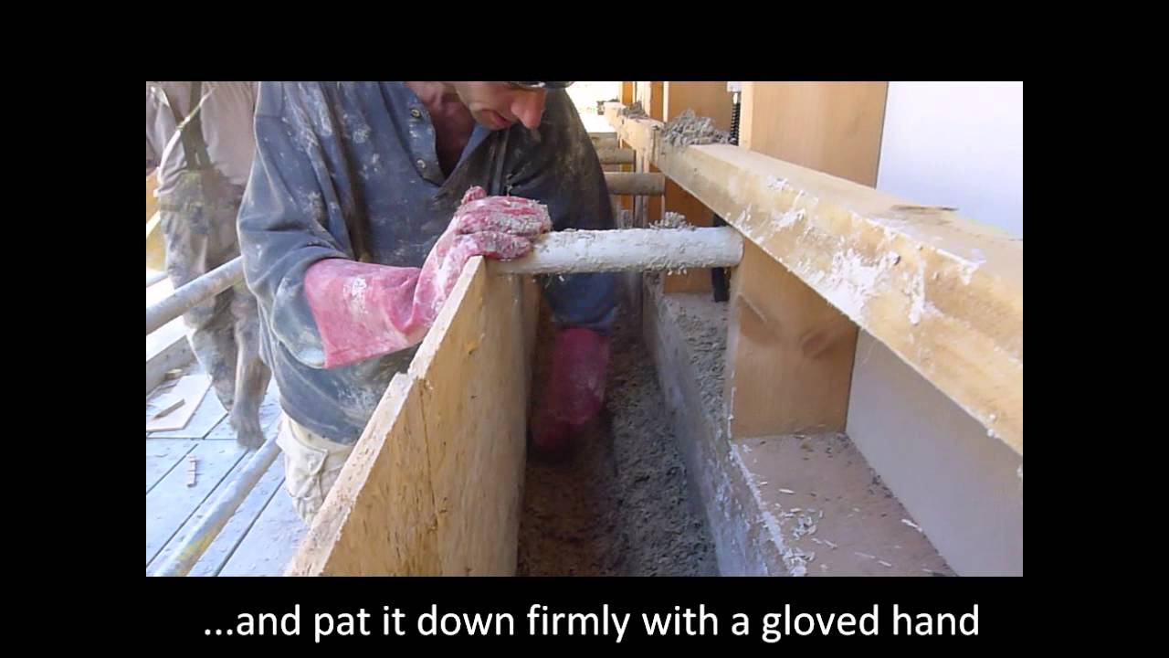 Hand-placing cast on site hempcrete (new build)