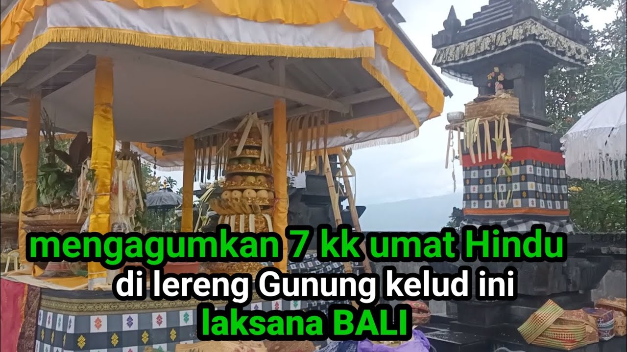 7 KK umat hindu Lereng Gunung kelud,dlm upacara piodalan mewah dan meriah🙏 pura Windu Brahmadya