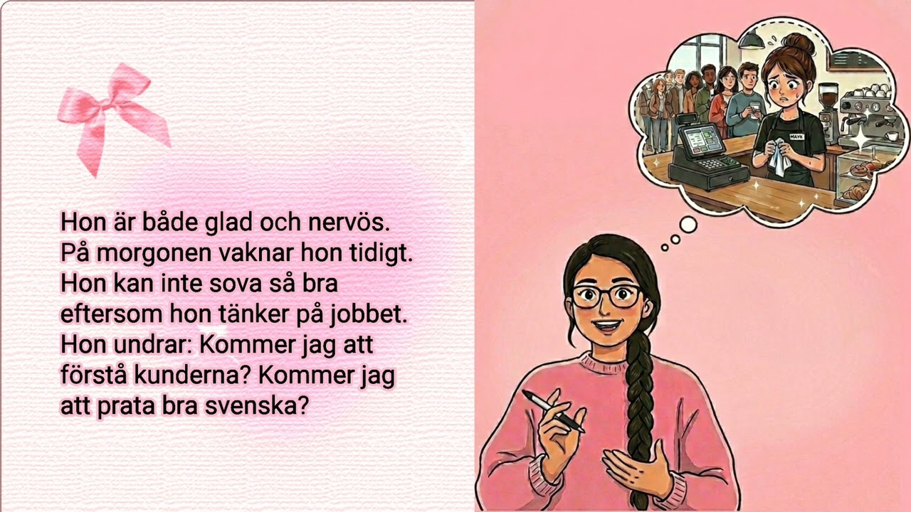 Berättelsen: Första dagen på jobbet i Sverige | Learn Swedish Slowly| A1 -A2 Level|✨️🧚‍♀️🪄📚Avsnitt 3