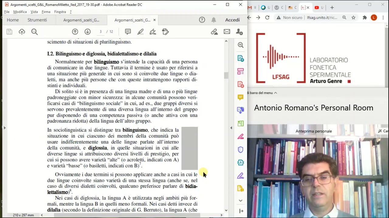 LG01 - Linguaggio, lingue e forme di plurilinguismo - Antonio Romano, 5 ottobre 2020