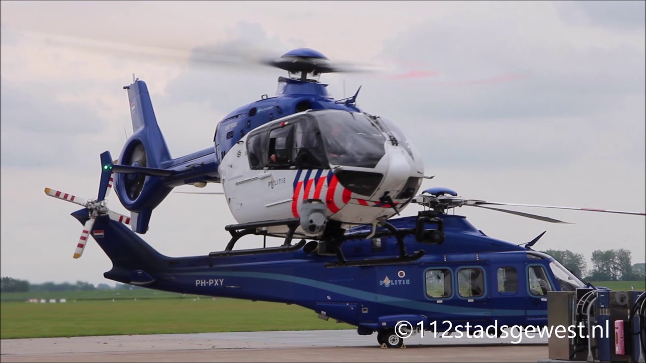 Politiehelikopters en NHV heli op midden Zeeland