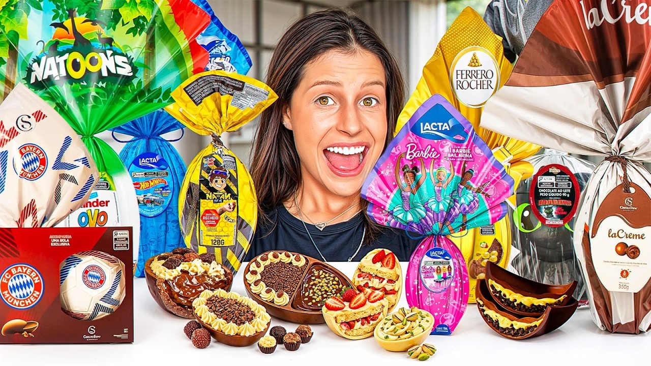 EXPERIMENTANDO TODOS OS OVOS DE PÁSCOA DO SUPERMERCADO DE 2026 !!! *Eles são gostosos?
