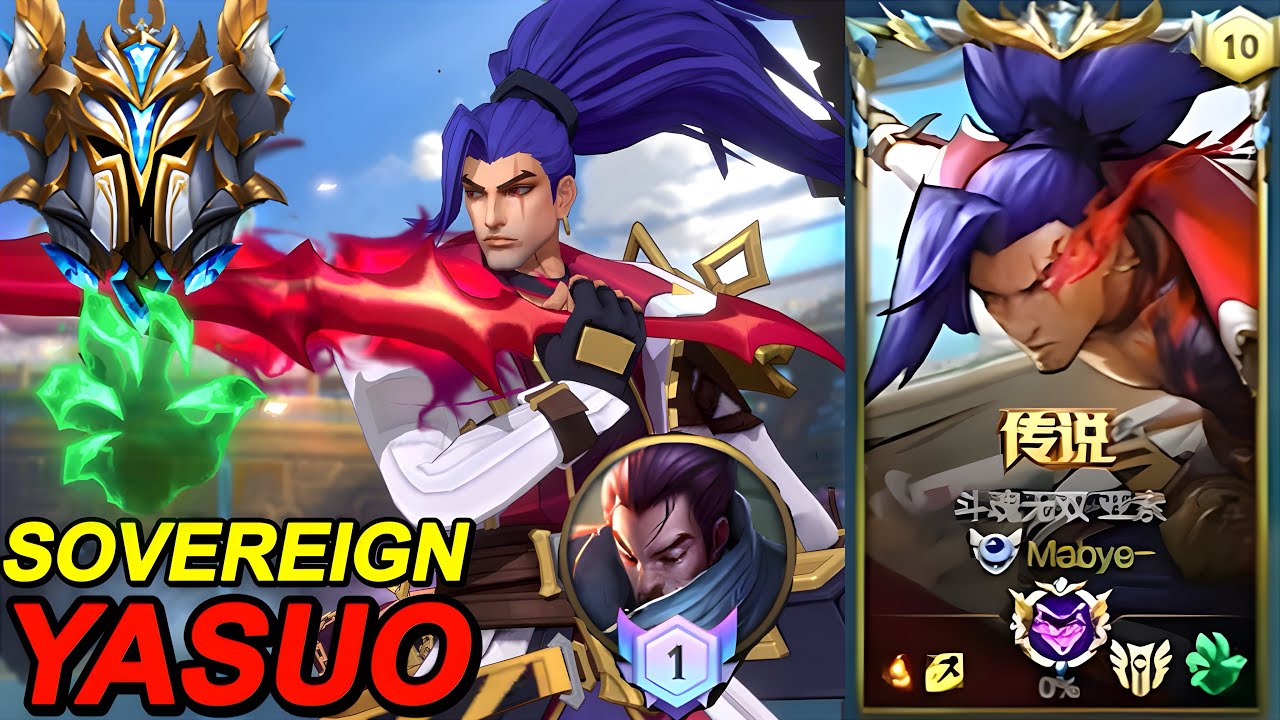 Wild Rift Yasuo Top | China Sovereign 105LP Rank Gameplay | Soul Fighter Yasuo Skin | Build Rune