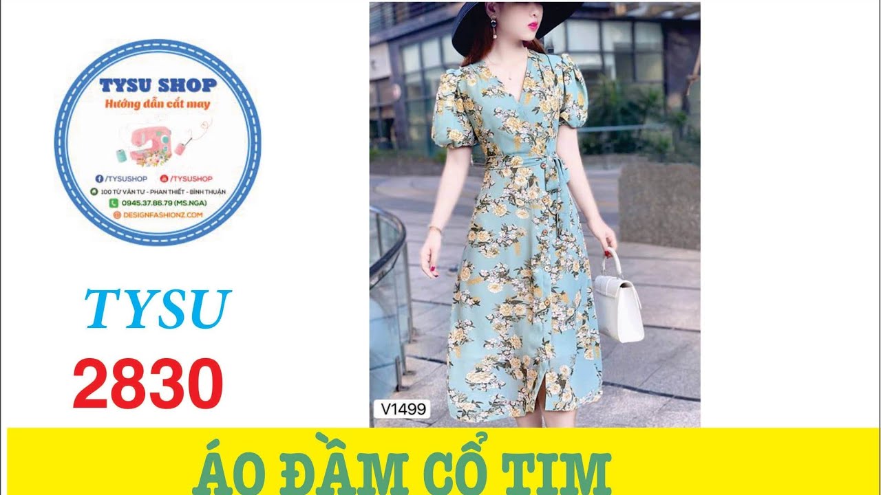 Hướng Dẫn Cắt May Áo Đầm Cổ Tim TYSU SHOP 2831