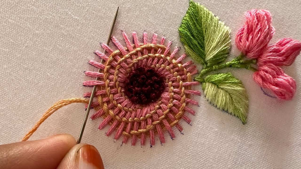 Latest flower design|hand embroidery video|embroidery design video|kadhai video|latest stiches
