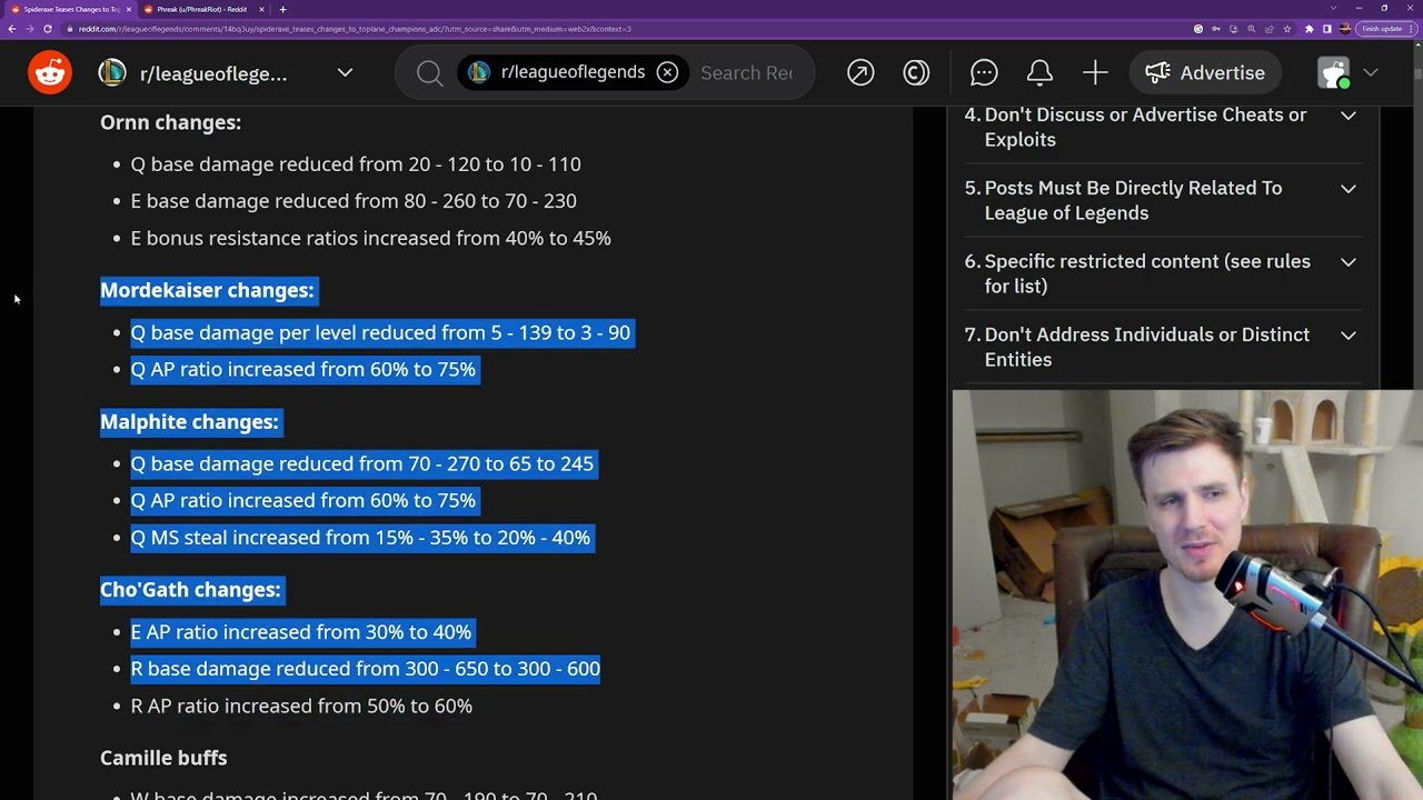 UPCOMING TOP LANE CHANGES PREVIEW | Is Phreak smarter than a Redditor?