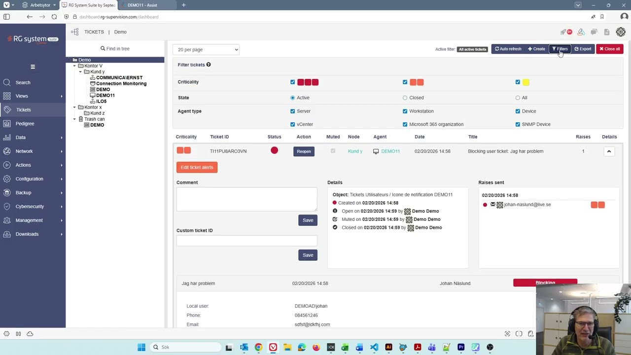 RG System suite. Del 12 - Support tickets