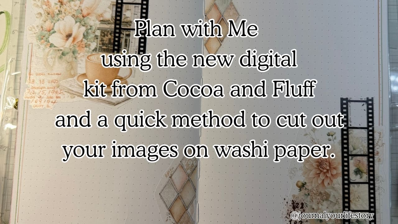 Plan with Me. Cocoa and Fluff digital kit how to cut out without a cutting machine   SD 480p