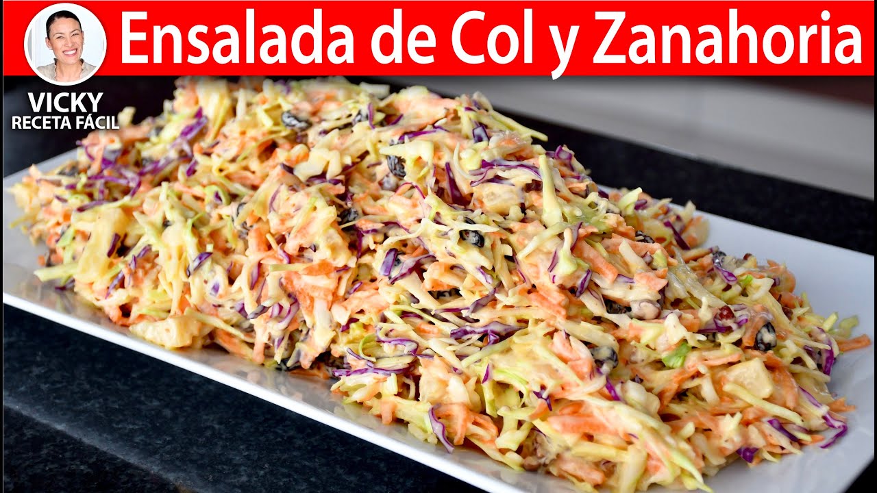 ENSALADA DE COL Y ZANAHORIA | Vicky Receta Facil
