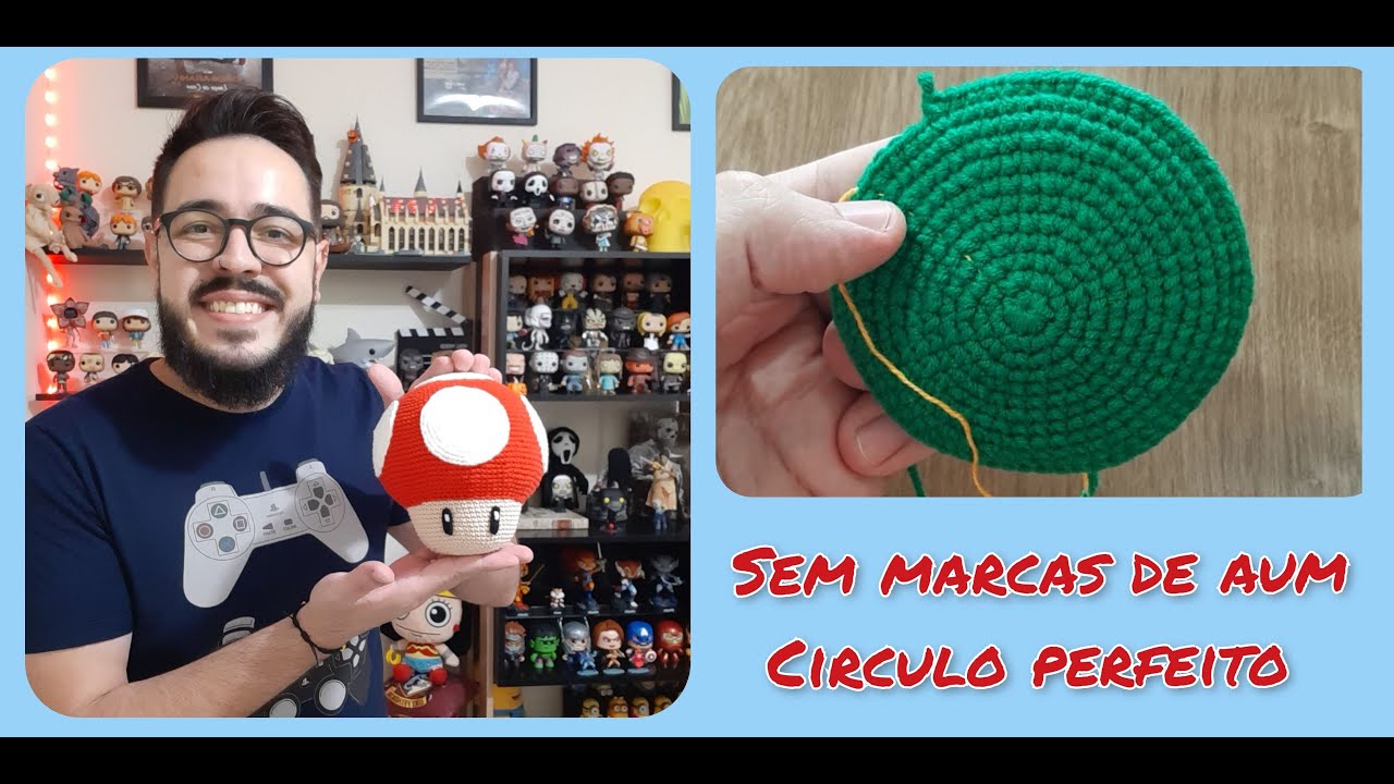 Super Mushroom Amigurumi, Cogumelo do Super Mário (Parte 1). #tiagoamigurumi #croche #supermariobros