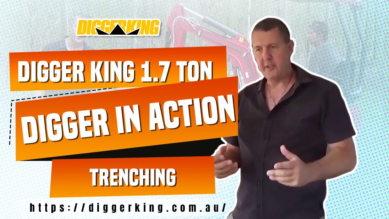 Digger King 1.7 Ton Mini Excavator In Action - Trenching