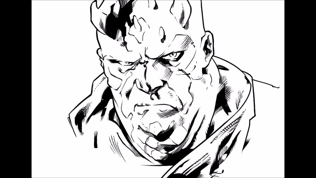 Digital Inks over Stuart Immonen's Star Wars pencil page