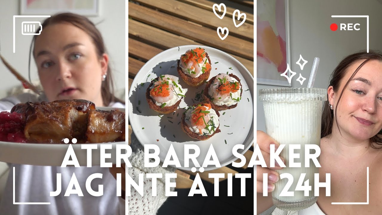 ÄTER BARA SAKER JAG INTE ÄTIT I 24H | 24H CHALLENGE