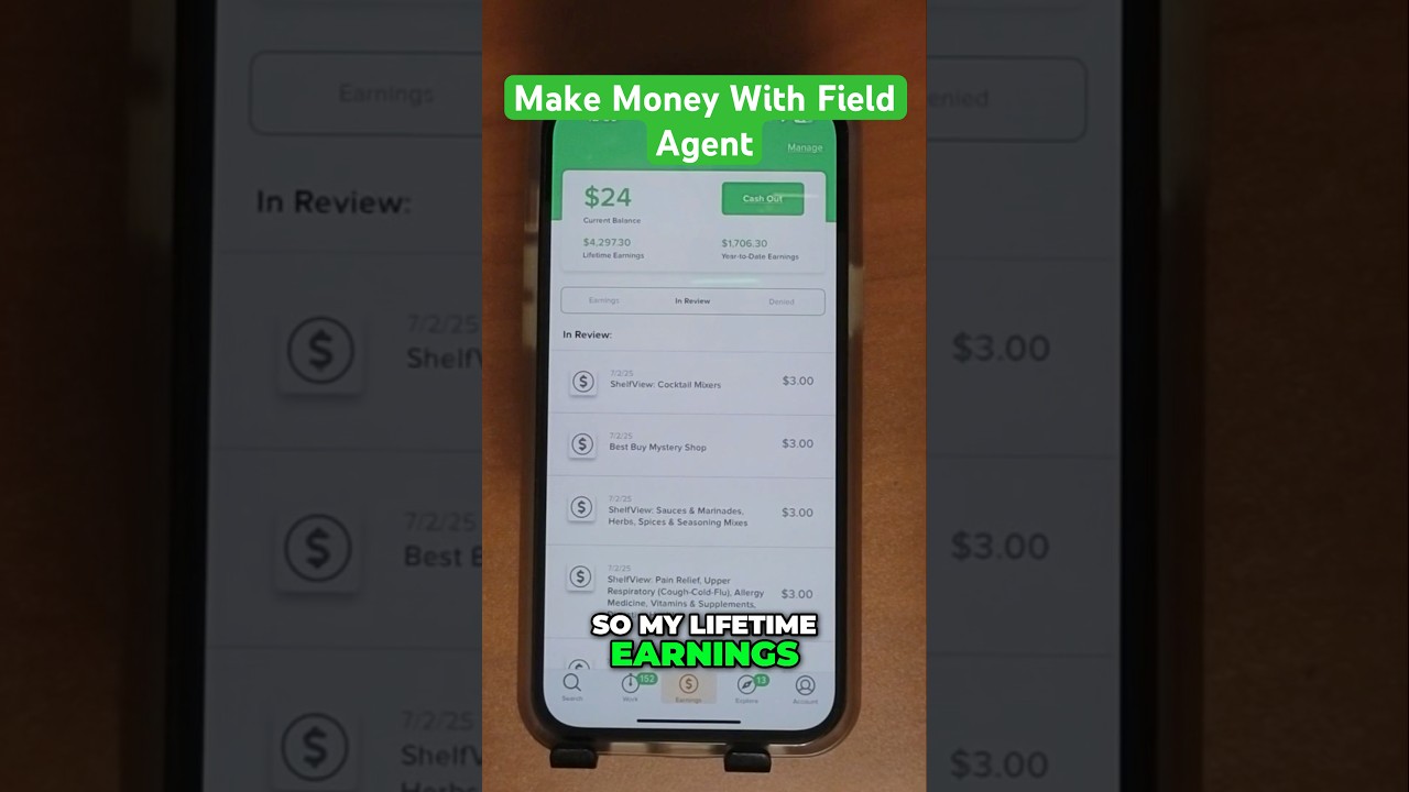 Field Agent App: Earn $100 Daily Before 11 AM! #shorts