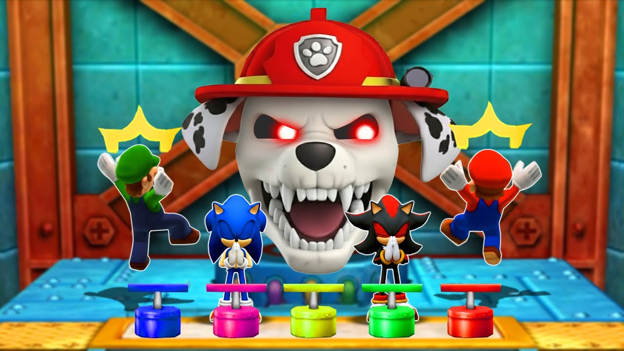 Mario Party The Top 100 Funy Minigames - Sonic Vs Mario Vs Shadow Vs Luigi | Who Wins?