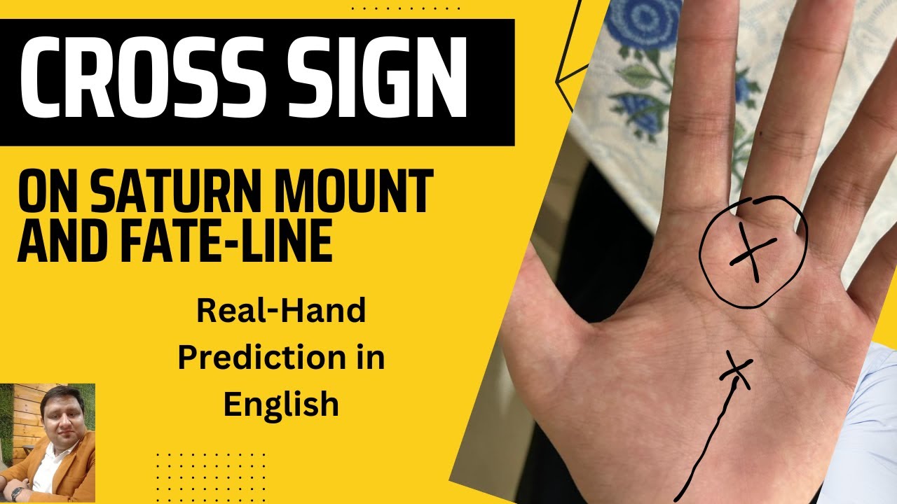 Cross Sign on Saturn Mount or Fate Line in Palmistry -: Meaning and Significance in English.