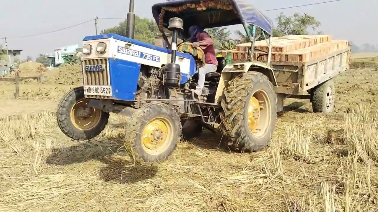 Swaraj gadi tractor 744 ফেঁসে গিয়েছে #viral #youtube 