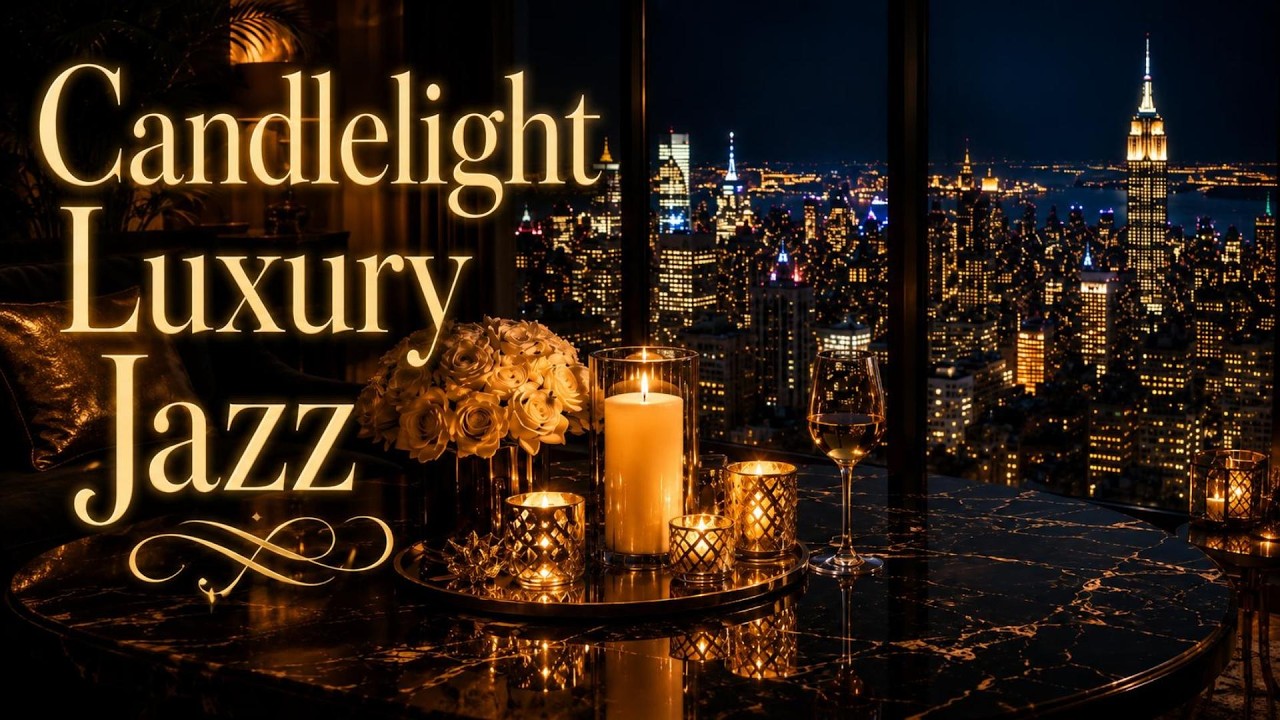 Luxury Candlelight Jazz with City Lights | Smooth Jazz for a Quiet Elegant Evening