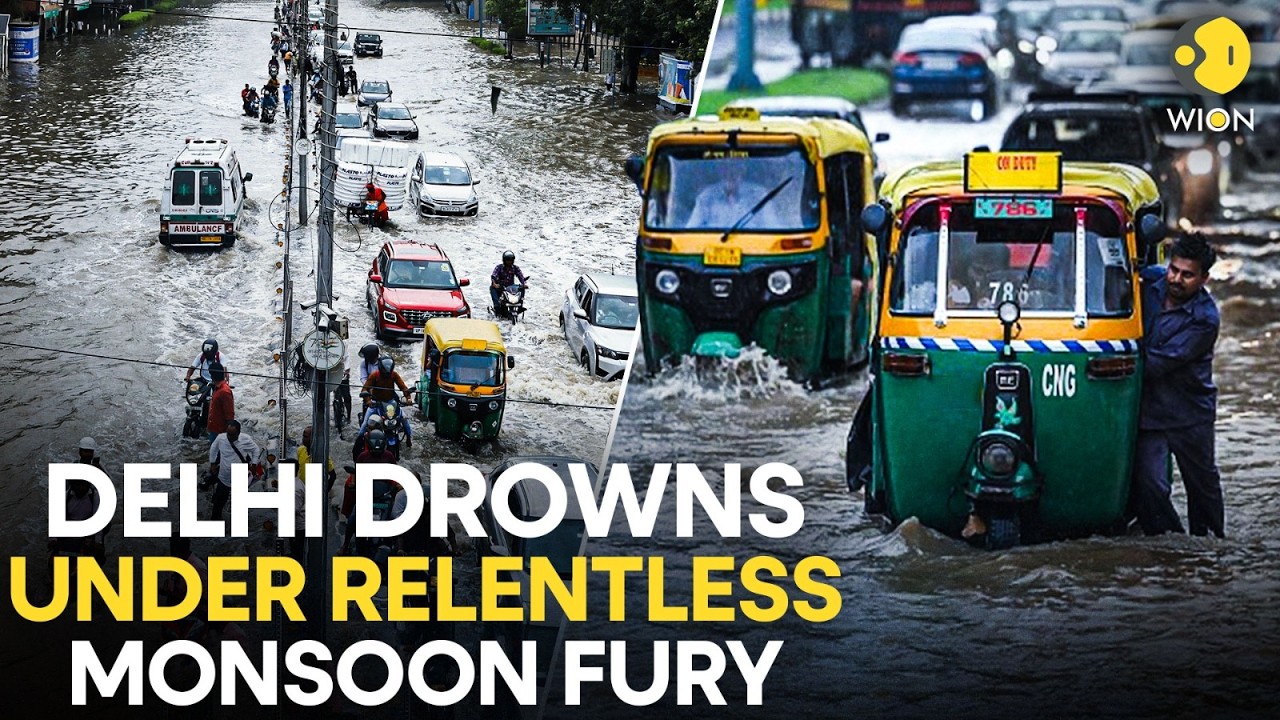 Delhi Rain: IMD Issues Red Alert as Heavy Rain Triggers Waterlogging & Massive Traffic Chaos | WION