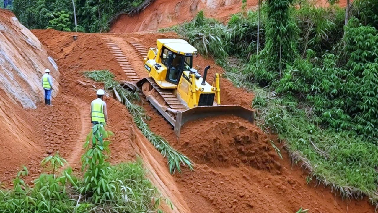 Bulldozer Power on the Edge | Earthmoving Work in Rugged Terrain