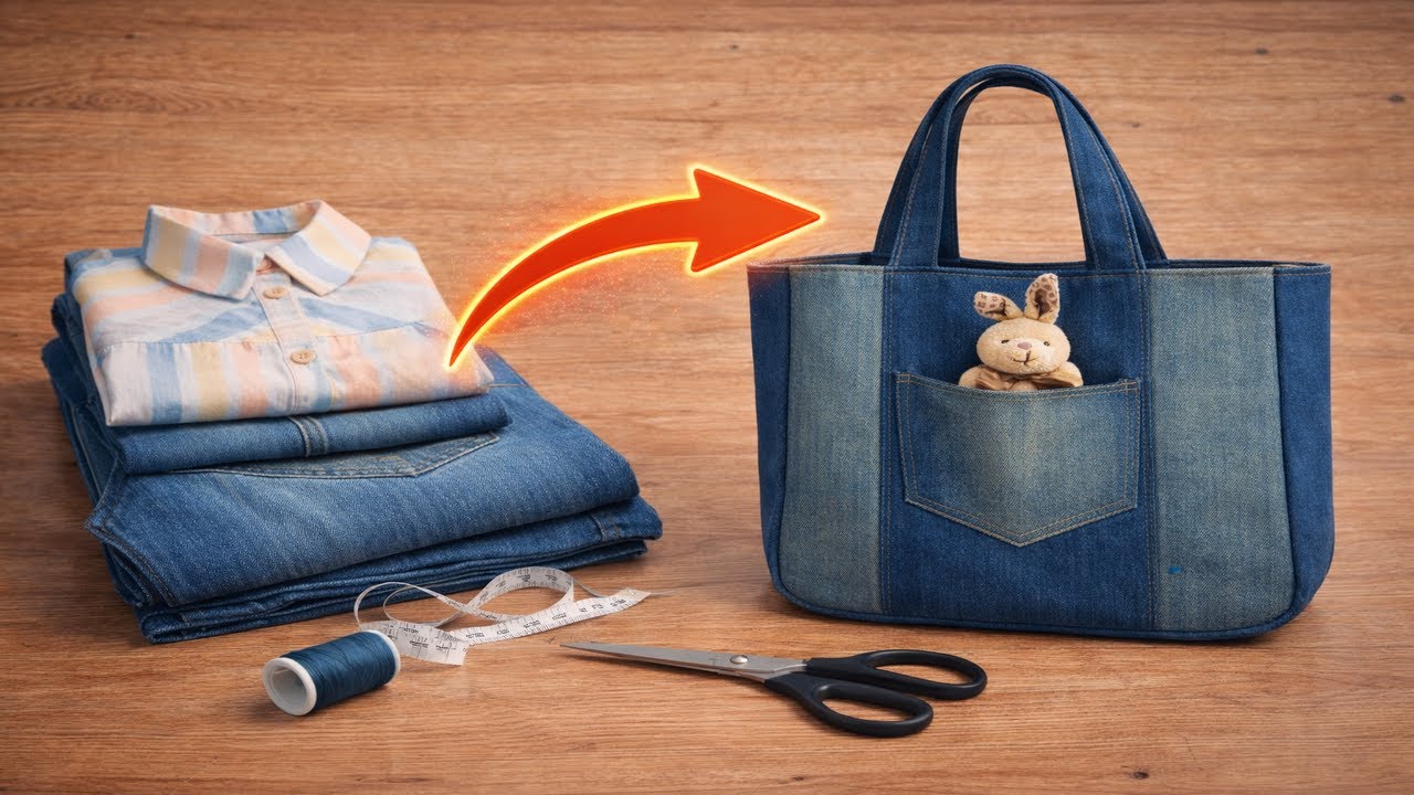 New Way to Turn Old Jeans Into a Stylish Tote Bag | Easy DIY