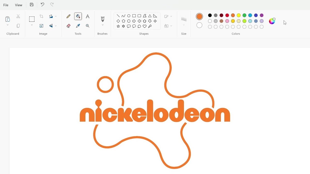 How to draw a new Nickelodeon logo using MS Paint | How to draw on your computer