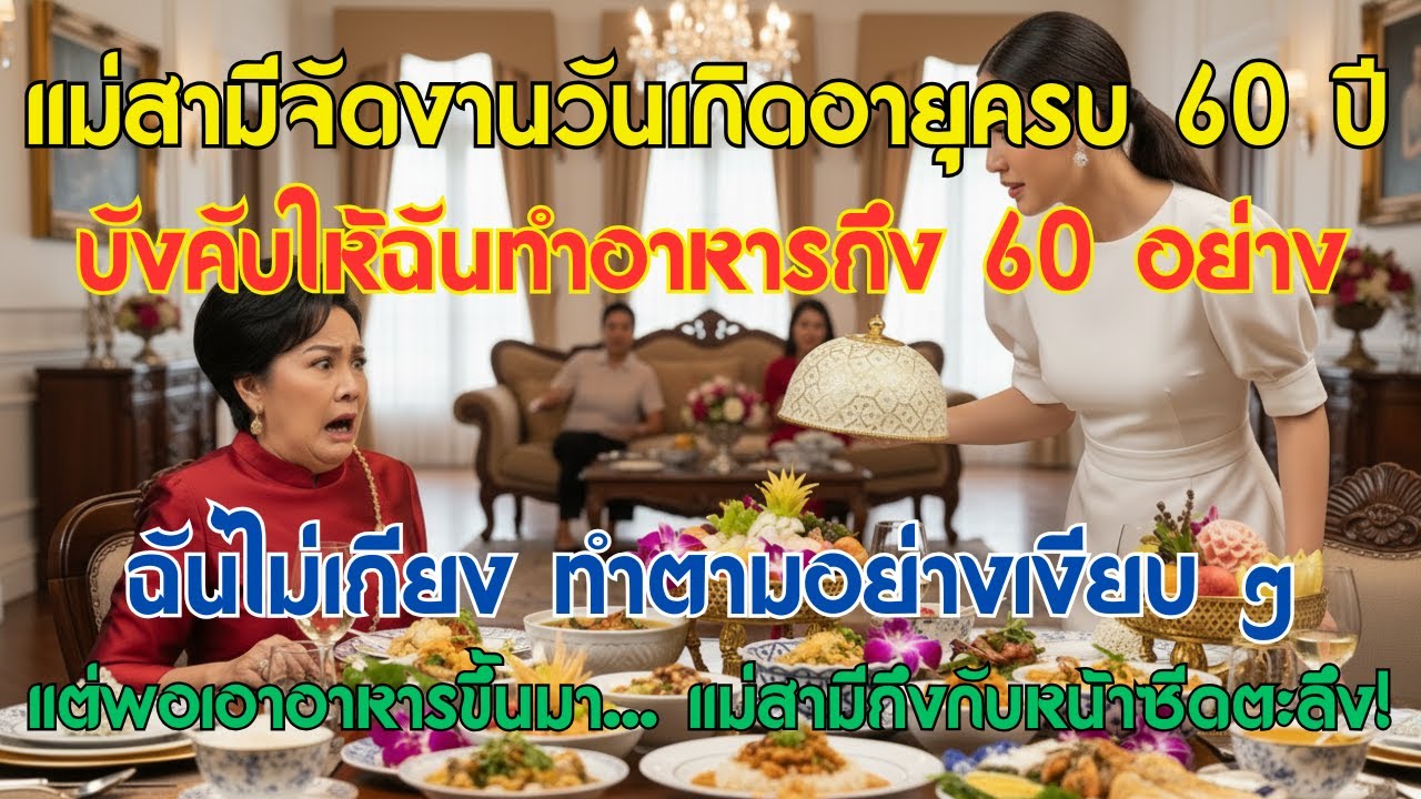 แม่สามีให้ฉันทำ 60 เมนูในงานวันเกิด 60 ปี แต่พอเอาอาหารขึ้นมาเธอถึงกับหน้าซีด!