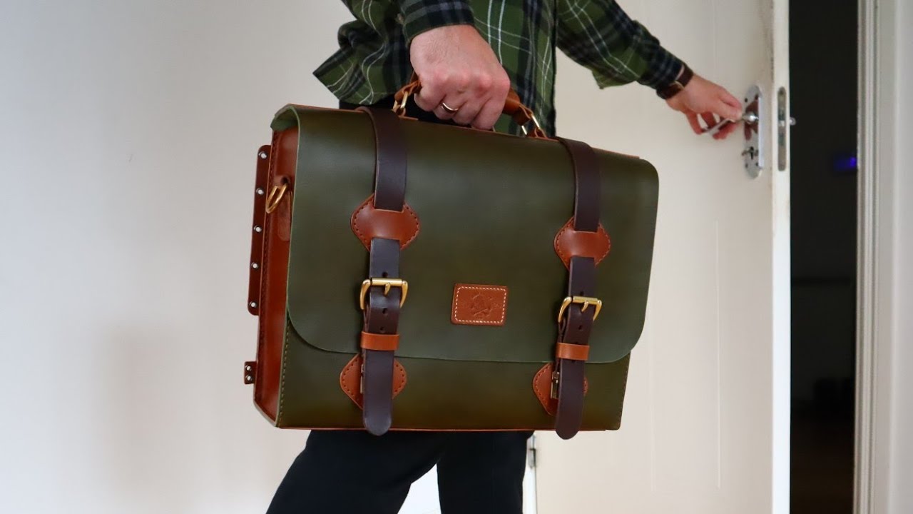 🔥Custom Handmade Hybrid Messenger + Briefcase Courier Leather Bag🔥