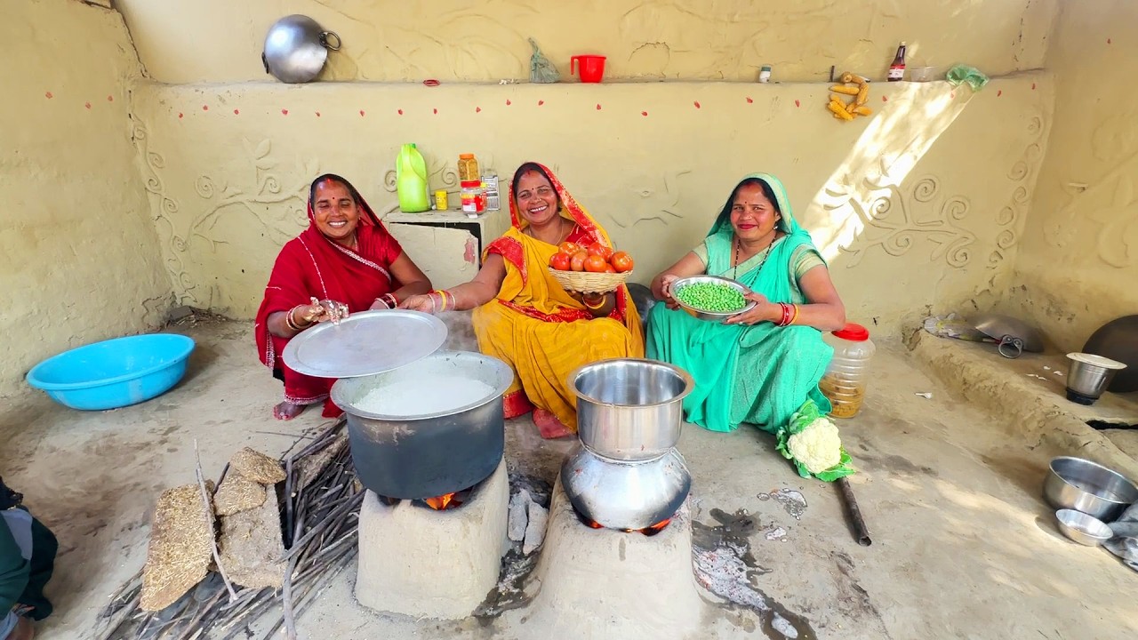 चौथिहार स्पेशल 🍛 बैंगन पालक की चटपटी सब्ज़ी और दाल फ्राई | देसी दावत | Traditional Special Meal