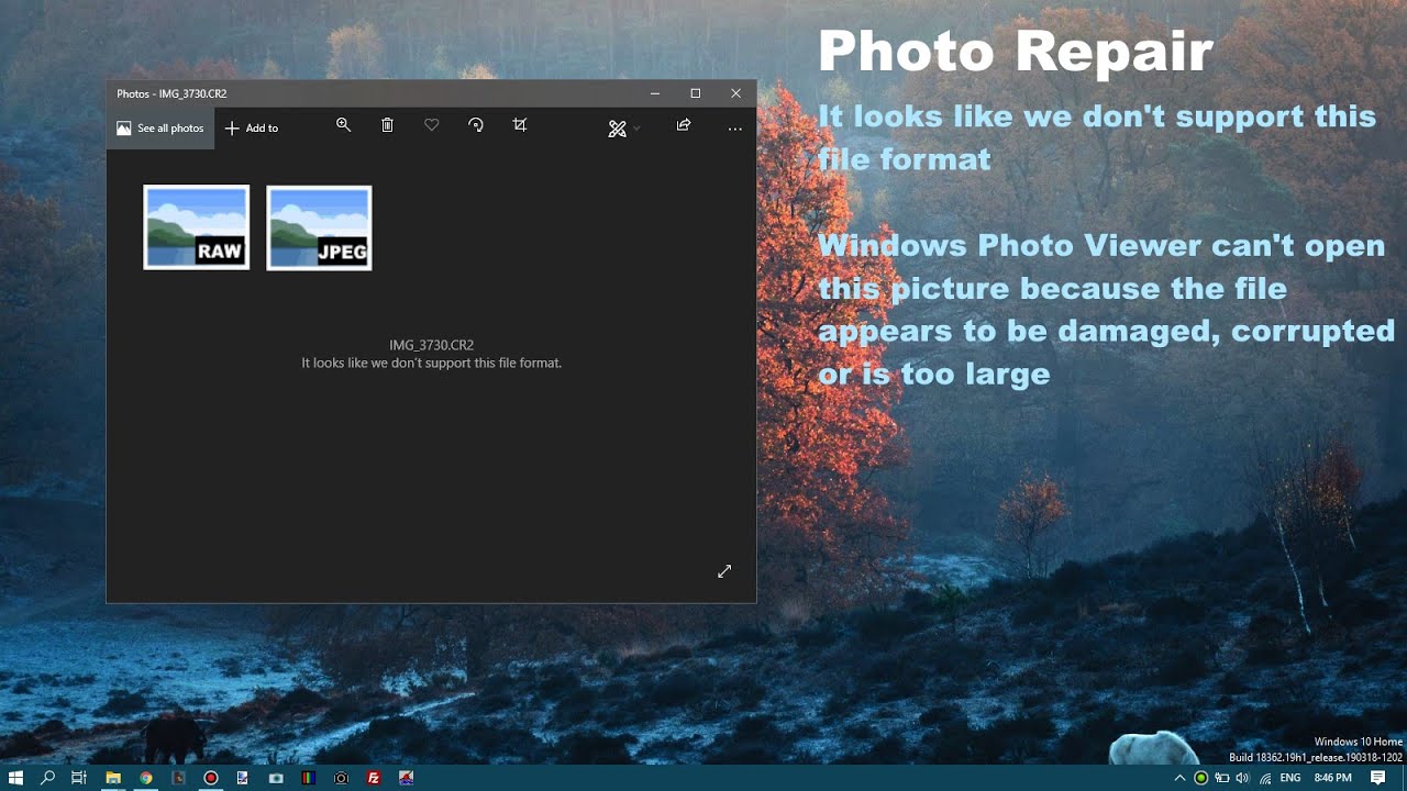 File appears to be damaged, corrupted or is too large - Looks like we don’t support this file format
