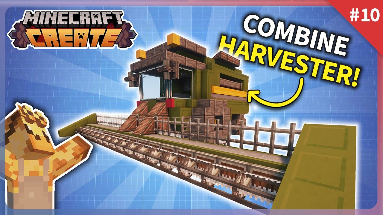 I Built a WORKING Combine Harvester for my Farm in Minecraft Create Mod! [#10]