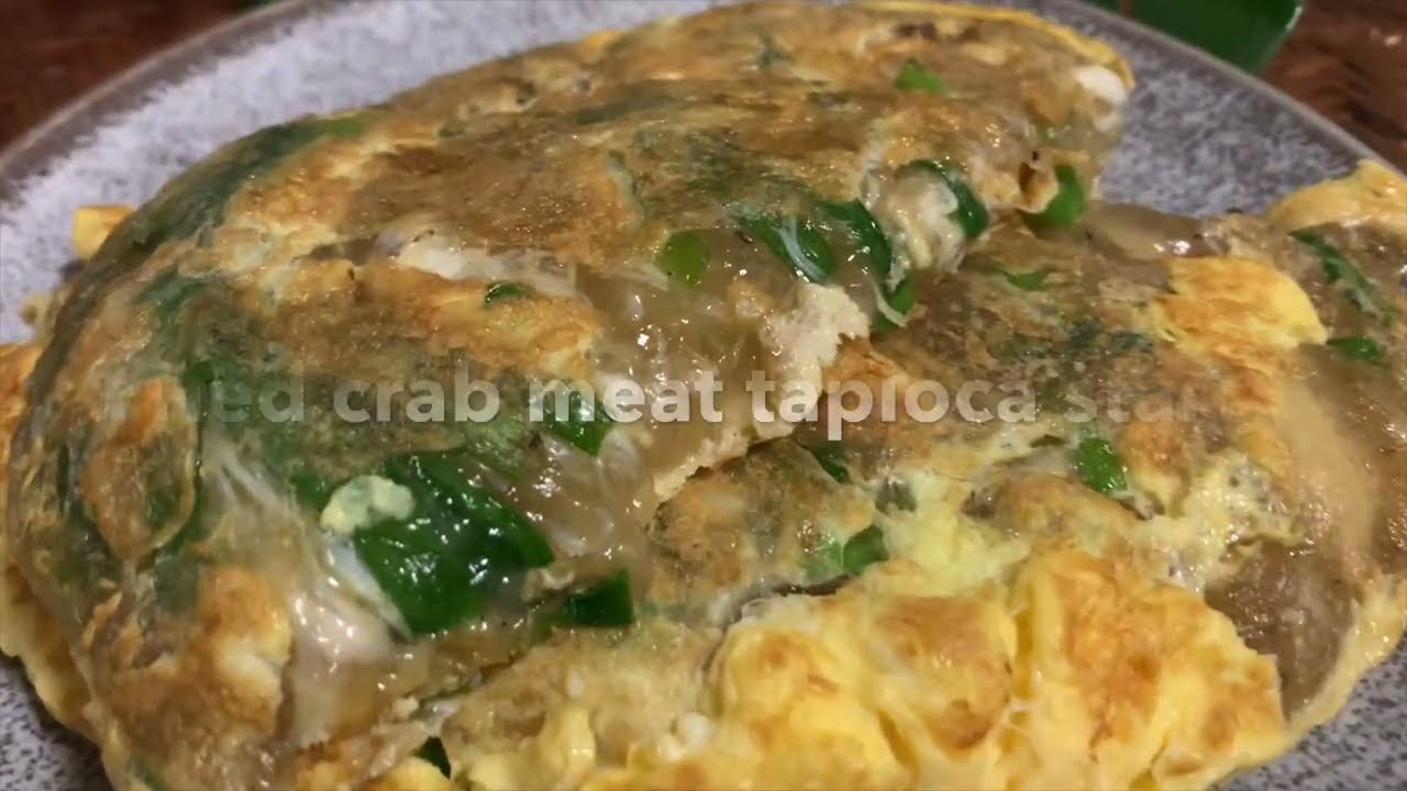 Fried crab meat tapioca. Burmese street food. ဂဏန်းကော်ကြော် , ကော်ကြော်