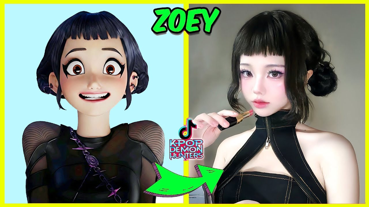 KPOP Demon Hunters in Real Life TikTok Version~🎵Guess KPOP Demon Hunters Characters By Dancing💃🔥