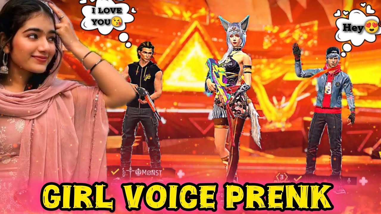 GIRL VOICE PRENK WITH BOY'S 🥵 Last me shaayari sunayi 😜 FREE FIRE MAX