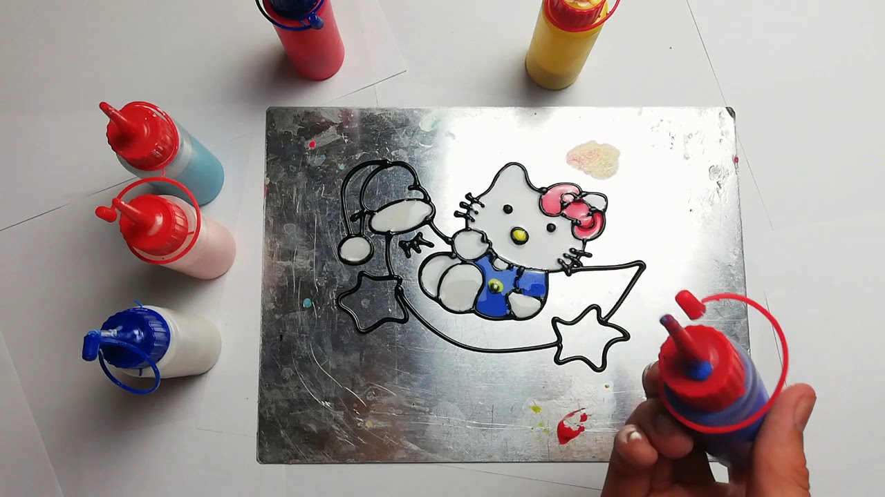 Painting Hello Kitty | Learning Colours through paint and fun | Chan ChanKids