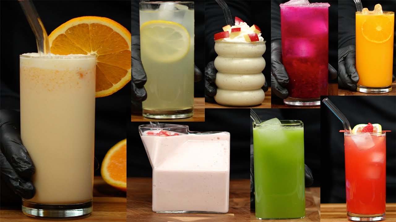 8 Refreshing Drinks made with Fresh Fruits In 4 Minutes !
