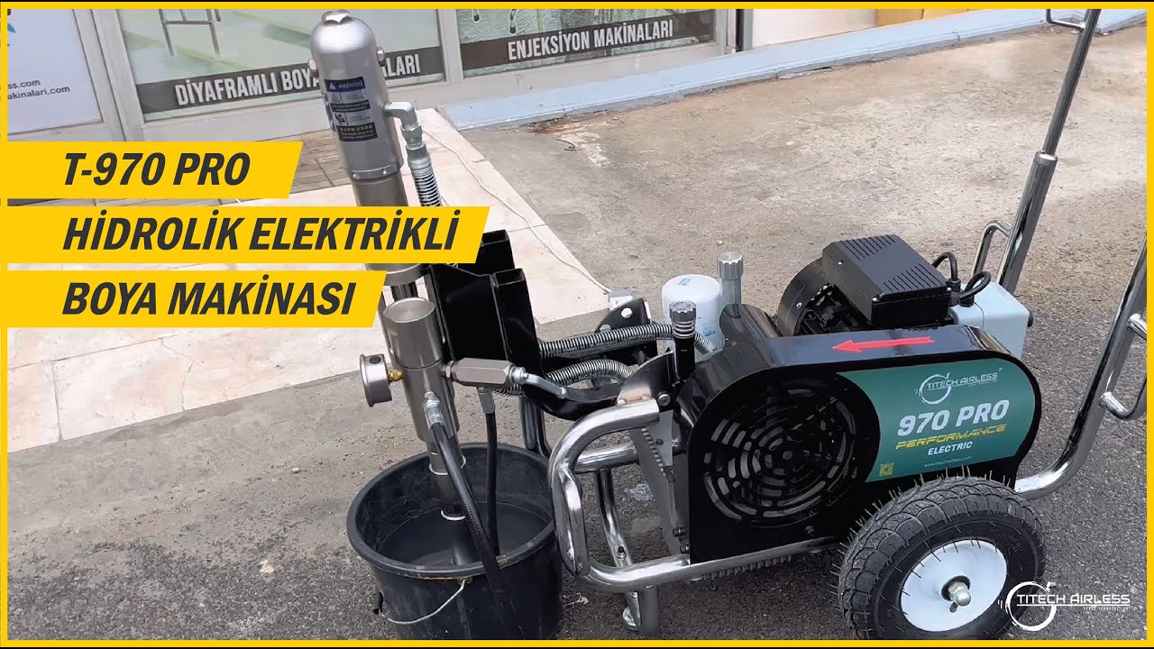 T-970 PRO Hidrolik Elektrikli Boya Pompası l Titech Airless l www.elektrikliboyamakinalari.com