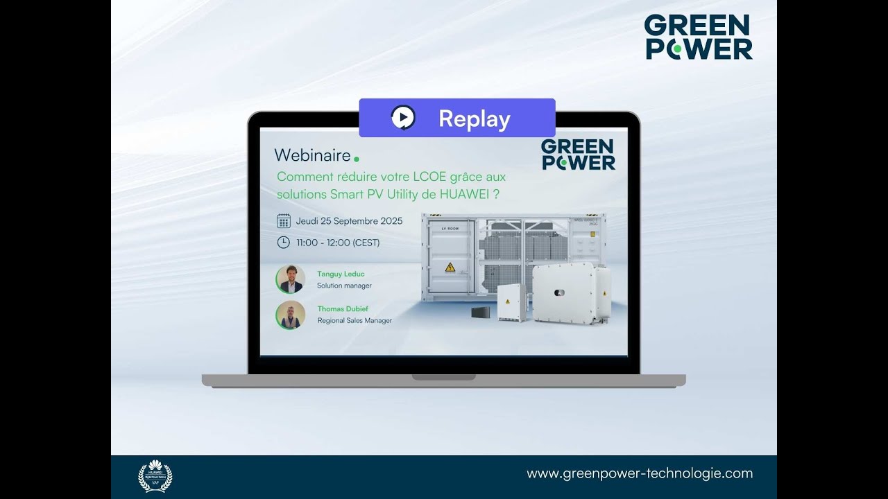 Webinaire   Comment réduire votre LCOE grâce aux solutions Smart PV Utility de HUAWEI
