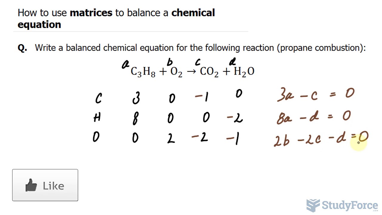 📚 Use matrices to balance a chemical equation