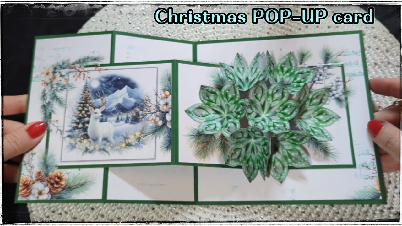Twinkle Christmas POP-UP CARD with Z FOLD,  3D flowers, butterflies and glow in the dark magic ✨