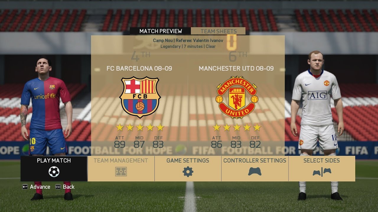 FINAL UCL 2008/09 • BARCELONA vs MAN UTD • FIFA 16 PC • CLASSIC PATCH
