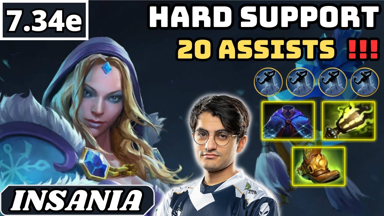 7.34e - Insania Crystal Maiden Hard Support Gameplay - Dota 2 Full Match Gameplay