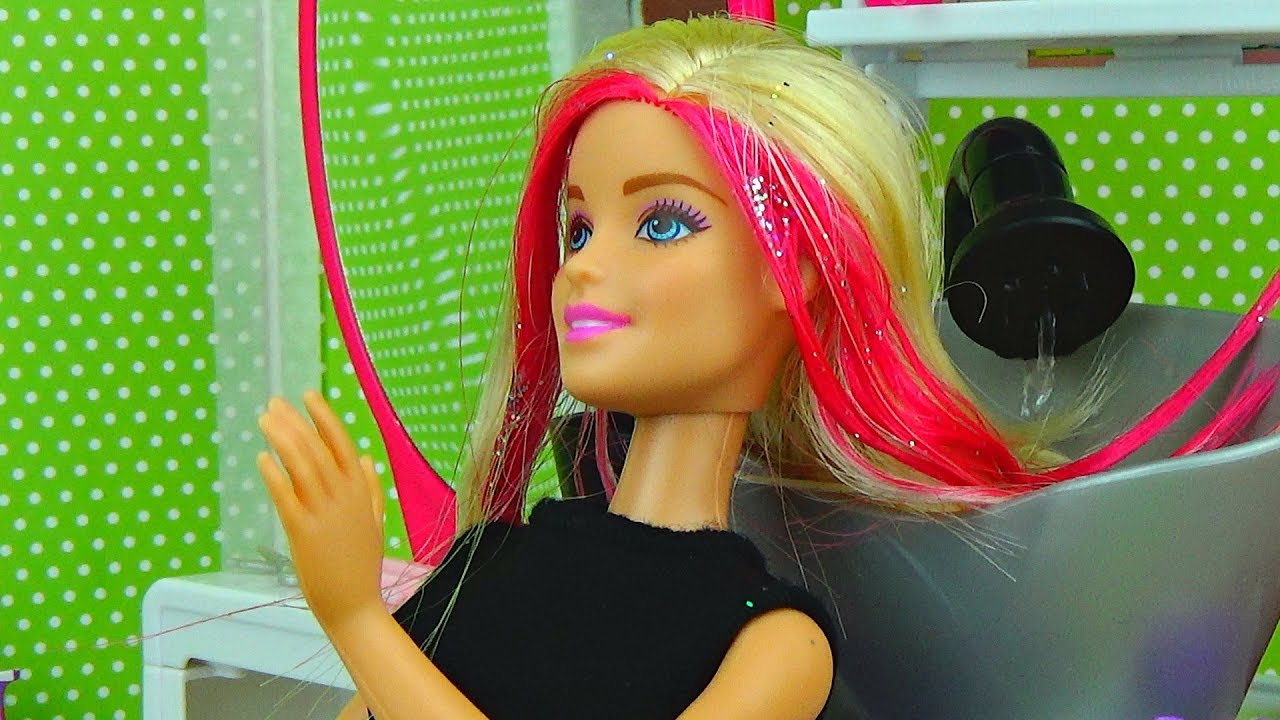 Салон красоты куклы Барби. Игровой набор для девочек салон Стиль волос. Barbie doll hair style salon