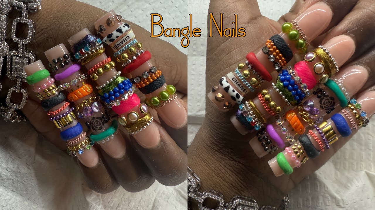 ♥️💙💚TRYING THE NEW TRENDING BANGLE BRACELET NAILS- SAVILAND NAIL DRILL