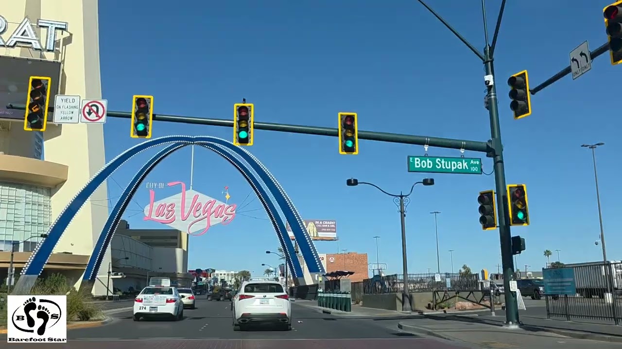 Vegas Sunny Drive Tour Las Vegas West Streets to Downtown Las Vegas, Nevada!